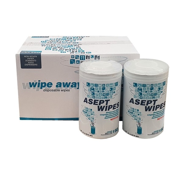 Case of 6 Asept Surface and Hand Sanitising Wipes